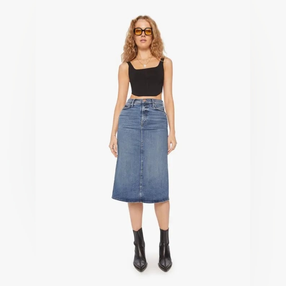 MOTHER Going Full Circle The Swooner Straight A Midi Skirt